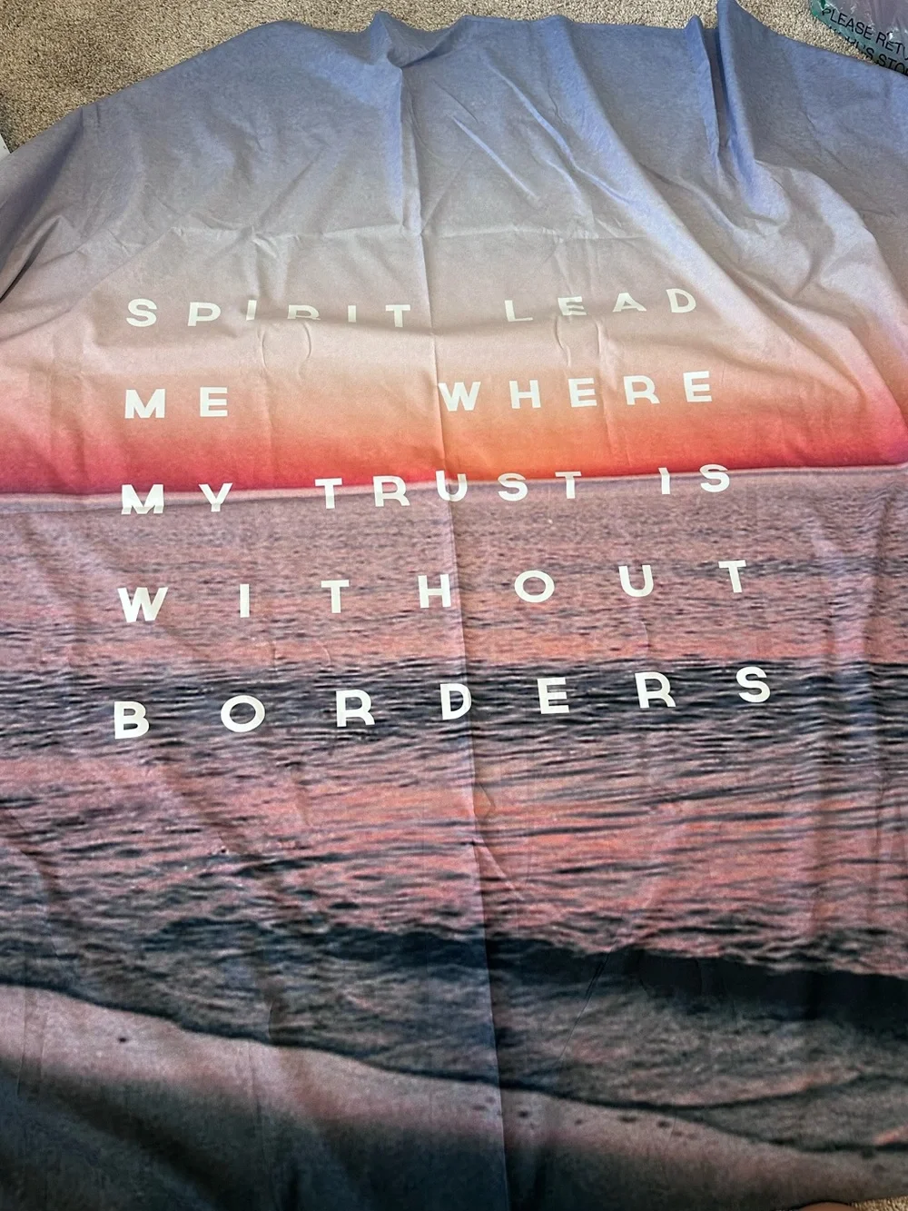 “Oceans” by Hillsong Worship Ombre Sunset Tapestry